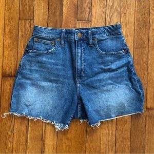 Madewell distressed high waisted curvy shorts 27